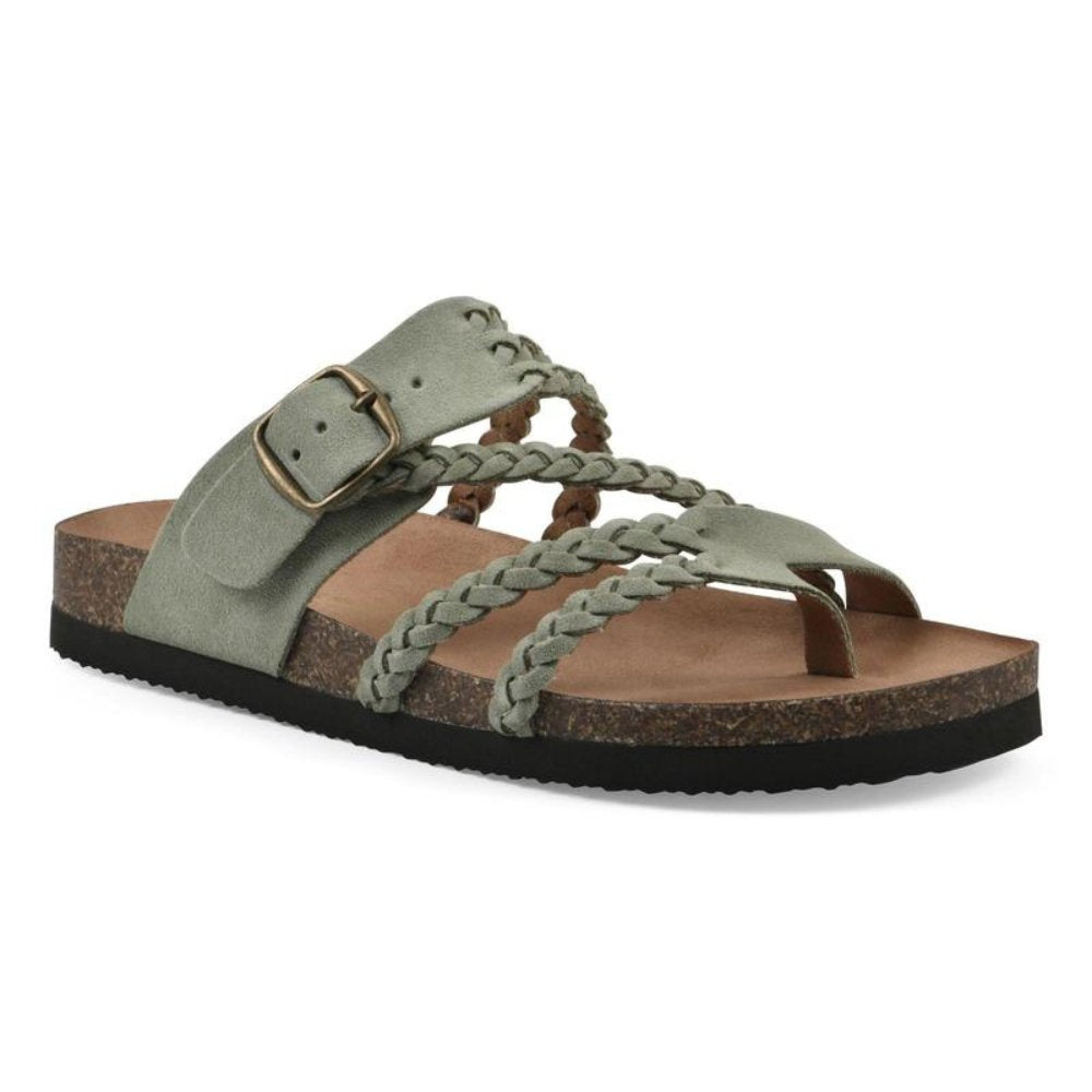 Olivia – Dam Sandaler med Flätad Rem och Spänne Kork Sula