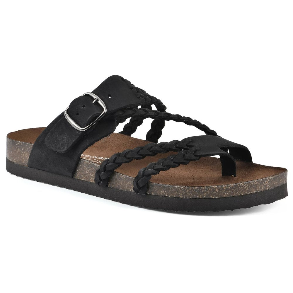 Olivia – Dam Sandaler med Flätad Rem och Spänne Kork Sula
