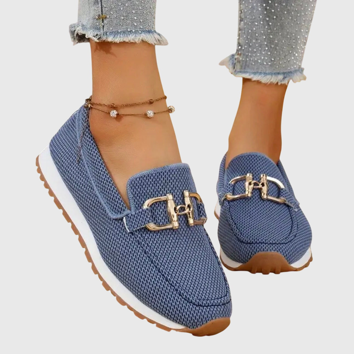 Michèle | Stickade loafers med platåsula