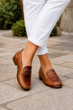 Lucie | Klassiska penny loafers i läder