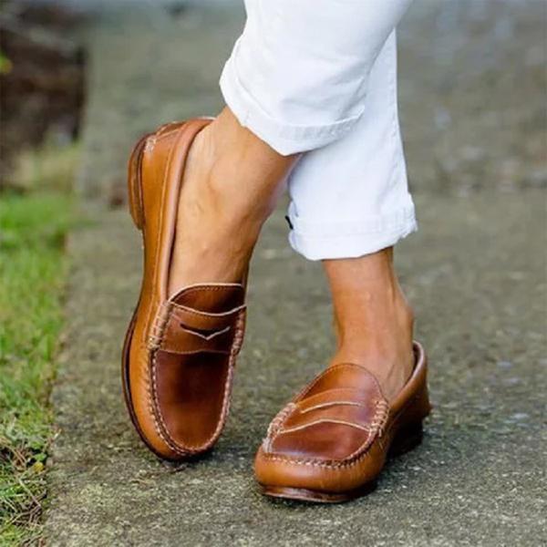 Lucie | Klassiska penny loafers i läder