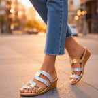 Grace – Damers Ortopediska Sandaler Slip-On Guld Accent Glitter