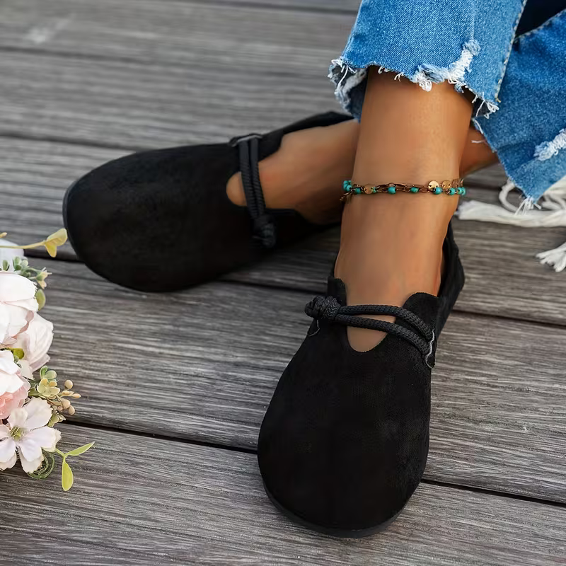 Véronique | Loafers i mocka med repknut