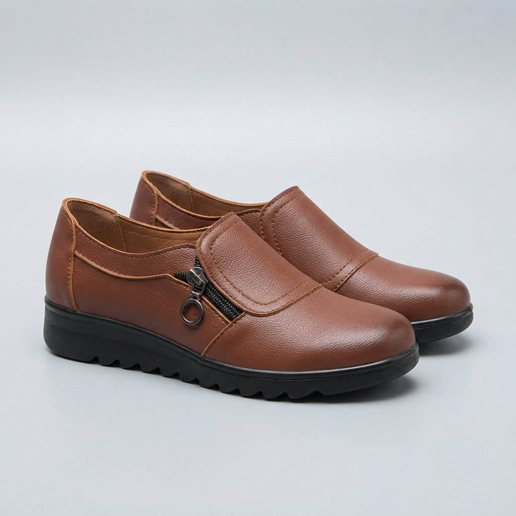 Nathalie | Loafers med dragkedja och mjuk sula